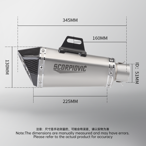 Pot d'Échappement Universel pour Moto 38-51mm CH pour Cbr650 Z900 <span class=keywords><strong>Mt07</strong></span> R3 B10 <span class=keywords><strong>Silencieux</strong></span> de Moto en Fibre de Carbone Véritable - Product Image 3