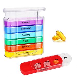 Ready to Ship 28 Compartments Organizer Transparent Shell <b>7</b> Day Drawer <b>Tablet</b> Sorter Stock Pill Box - Product Image 1