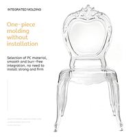 Chaise transparente en plastique cristallin durci, résistante aux rayures, légère et portable