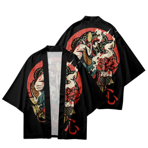 Chaqueta Kimono Japonesa de Estilo Tradicional con Estampado de Dragón, para Hombre, con Frente Abierto, Tipo Happi, para Halloween y Anime - Product Image 5