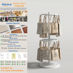 Présentoir de sol en métal Kainice pour sacs fourre-tout, rotatif <span class=keywords><strong>à</strong></span> 360° avec porte-panneau pour sacs en toile, sacs <span class=keywords><strong>à</strong></span> main, magasins de détail - Product Image 1
