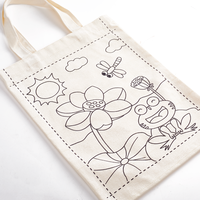 Kit de sac en toile à peindre par numéros DIY, sac en toile pré-imprimé à colorier avec pigments et pinceaux, ensemble cadeau éducatif d'art et d'artisanat pour enfants