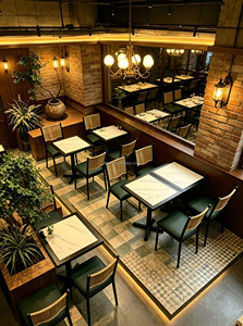 Sillas de Comedor para <span class=keywords><strong>Restaurante</strong></span> con Panel de Mesa de Mármol Resistente, Estructura Negra, Respaldo de Ratán y Asiento de PU Verde Suave - Product Image 6