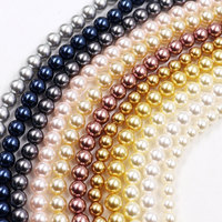 En stock 8mm perles de verre colorées cristaux tchèque haute qualité collier de perles Bracelet nacre perles pour la fabrication de bijoux