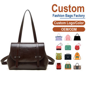 Bolsos de Cuero de Diseño de Lujo – Mochila de Mujer de Cuero Encerado Marrón Oscuro con Solapa y Cierre a Presión, Directo de Fábrica - Product Image 1