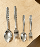 Ensemble de couverts réutilisables et durables en acier inoxydable poli miroir, style nordique, couteau, fourchette, cuillère, compatibles lave-vaisselle, pour les fêtes