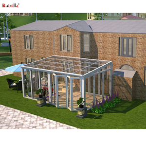 Prix d'usine, véranda <span class=keywords><strong>en</strong></span> aluminium préfabriquée avec <span class=keywords><strong>toit</strong></span> triangulaire à double pignon, design moderne, <span class=keywords><strong>verre</strong></span> trempé avec <span class=keywords><strong>pergola</strong></span> - Product Image 5