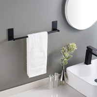 Porte-serviettes de salle de bain personnalisé montage mural en acier inoxydable 304 salle de bain noir mat porte-serviettes simple