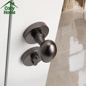 Französisches Türschloss-Set aus Messing mit Ovaler Runder Türgriffverriegelung in Kaffeebraun für Haus- und Gartentüren - Product Image 4