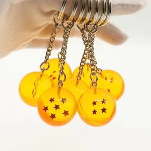 Porte-clés en acrylique Dragon Ball Star 3.5cm Crystal Play Ball 7 Stars Anime Keyring Pendant Anime Collectibles Cadeau idéal