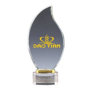 Gravure au laser personnalisée Champions Souvenirs en forme de flamme vierge Trophée en verre de cristal Plaque de récompenses pour cadeau de joyeux anniversaire - Product Image 2