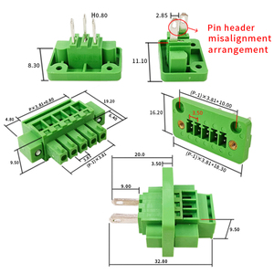 3.81mm Pitch Complete Male & Female Through-Wall Solderless Vertical <b>Terminal</b> Block Type A&B with Flange, Tool-Free - Product Image 3