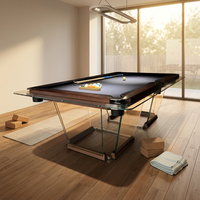 Table de billard acrylique professionnelle 7Ft 8Ft 9Ft Table de billard à domicile Coussins en bois massif Table de billard en verre 9 boules 8 boules