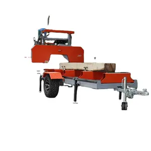 LONCIN Động Cơ Xăng 9HP Sawmills Xách Tay Bandsaw Mill Với Bánh Xe Di Động Log Cắt Sawmill