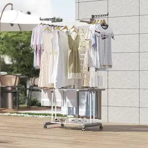 4-Tier Foldable Drying Rack Clothing Indoor/Outdoor With Foldable Wings Space Saving Laundry Clothes Drying Rack