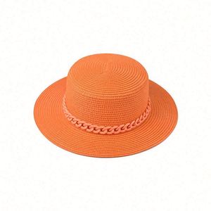 Outdoor Sun <b>Hat</b> Colorful Chain Large Brim <b>Flat</b> Cap Casual Fashion Hundred Straw <b>Hat</b> - Product Image 4