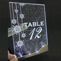 Numéros de table en acrylique de mariage, lumière personnalisée, LOGO Numéros de table en acrylique à batterie rechargeable LED Numéros de table en acrylique Mariage vierge