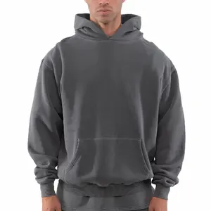 Men High Quality Cotton Thick Heavy French Terry Pullover Hoodie Custom Drop Fleece Oversized Hoodie