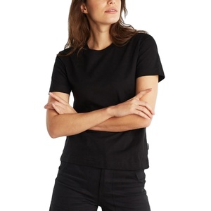 Mujeres 2024 nuevo diseño mujeres Calidad Algodón ajuste suelto pequeño hombro caído en blanco camiseta de gran tamaño para mujer de BD - Product Image 4