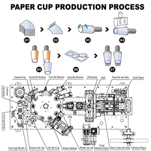 Mechanic Structure Paper Cup <strong>Machine</strong> 4-16oz <strong>Starbucks</strong> <strong>Coffee</strong> Cup Making <strong>Machine</strong> Stable Performance Full Lubrication - Product Image 2