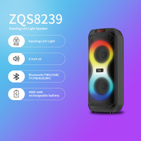 Enceintes portables ZQS8239 à double haut-parleur de 8 pouces à bas prix, boîte à son mondiale, barre de son, enceinte stéréo d'extérieur