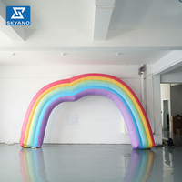 Arche publicitaire gonflable personnalisée arc-en-ciel pour événements commerciaux en plein air, promotion publicitaire, décoration