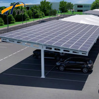 Abri solaire photovoltaïque robuste en acier au carbone pour grand parking solaire avec résistance au vent de 60 m/s