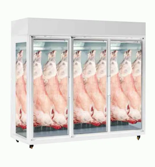 3ドア肉吊り冷凍庫スタンドキャビネットディスプレイ冷蔵庫