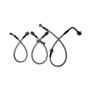 Assemblage <span class=keywords><strong>de</strong></span> <span class=keywords><strong>tuyau</strong></span> <span class=keywords><strong>de</strong></span> <span class=keywords><strong>frein</strong></span> automatique en PTFE tressé flexible en acier inoxydable 3AN avec raccords en acier plaqué vert <span class=keywords><strong>olive</strong></span> - Product Image 1