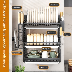 Organizador <span class=keywords><strong>de</strong></span> Cocina <span class=keywords><strong>de</strong></span> Pared al por Mayor <span class=keywords><strong>de</strong></span> Fábrica, <span class=keywords><strong>Escurridor</strong></span> <span class=keywords><strong>de</strong></span> <span class=keywords><strong>Platos</strong></span> con Bandeja <span class=keywords><strong>de</strong></span> Drenaje y Soporte para Cubiertos - Product Image 4