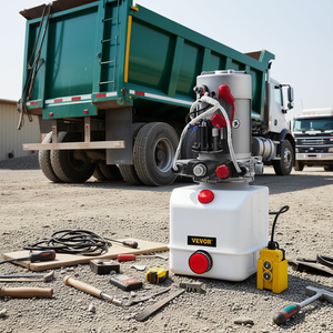 Pompe hydraulique Vevor 4 quarts à double action avec réservoir électrique pour remorque à benne basculante - Product Image 2