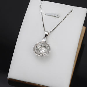 Base de Plata S925 para Colgante, para Mujer, 13-14 Perlas, Accesorios y Componentes para Joyería DIY, Soporte Vacío, Estilo Moderno 814 - Product Image 3