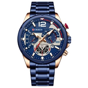 CURREN 8395, relojes de pulsera deportivos de marca de lujo para hombre, reloj de cuarzo luminoso, cronógrafo informal, relojes de acero inoxidable para hombre - Product Image 1