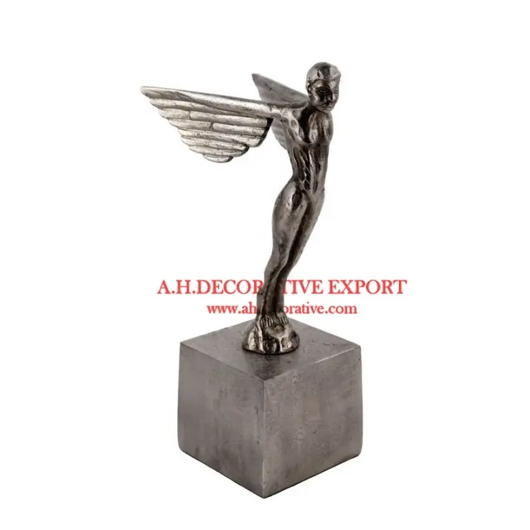 Escultura de anjo de alumínio em metal, base igreja e escritório, decorativo, formato de anjo, prata, escultura em menor preço