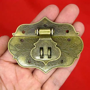 Chengyu Phoenix Buckle Zinc Alloy 7.6x3.9cm Double Hole <b>Lockable</b> Retro Hardware For Wooden <b>Box</b> Jewelry <b>Box</b> - Product Image 3