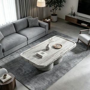 Mesa de Centro de Diseño Moderno, Hecha a Medida, de Mármol Natural de Alta Gama, Ligeramente Lujosa, <span class=keywords><strong>para</strong></span> la Sala de Estar - Product Image 5