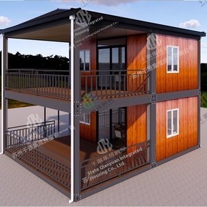 二重層プレハブ屋外風光明媚なスポット一時的な移動可能な家クイック組み立てコンテナバルコニー階段キッチンホテル - Product Image 2