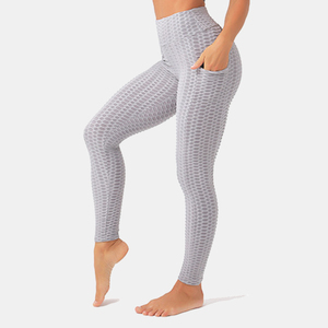Leggings Sportivi da <span class=keywords><strong>Donna</strong></span> Colorati con Effetto Push-Up, Vita Alta, Tessuto Jacquard a Bolle, <span class=keywords><strong>Elasticizzati</strong></span> per Fitness e Yoga - Product Image 1