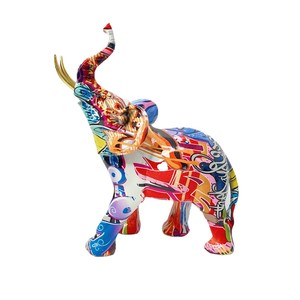 Lớn nóng bán sáng tạo graffiti thủ công mỹ nghệ nhựa Elephant đồ trang trí, cho nhà phòng khách lối vào TV Tủ trang trí - Product Image 5