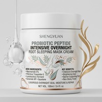 Crème Masque de Nuit Tout-en-un pour les Pieds au Peptide Probiotique Fermenté, Éclaircissante à la Niacinamide, Adoucissante pour les Talons, Soin de Beauté OEM