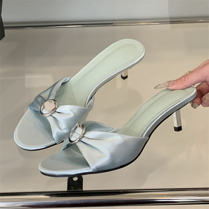 Chaussures à talons hauts élégantes pour femmes Factory 2025, nouveau design d'été, bout ouvert, bride à la cheville, style club sexy - Product Image 1