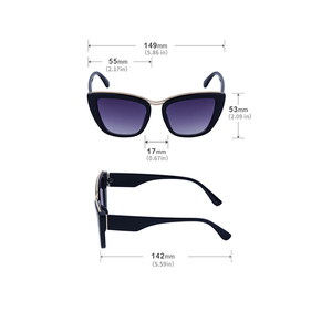 Occhiali classici occhiali da sole in metallo da donna sfusi la migliore forma di occhiali per il viso rotondo prezzo competitivo occhiali da sole quadrati Cat Eye scuri - Product Image 6