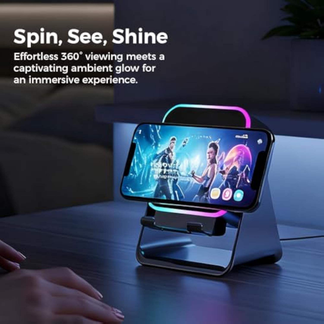 New Style Wireless Sensor Speaker Phone Desktop Stand with Atmosphere Light Blue Tooth Speaker