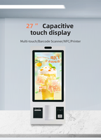 Kiosque libre-service de paiement pour restaurant/supermarché avec écran tactile de 27 pouces, lecteur de cartes NFC, Bluetooth, Wi-Fi
