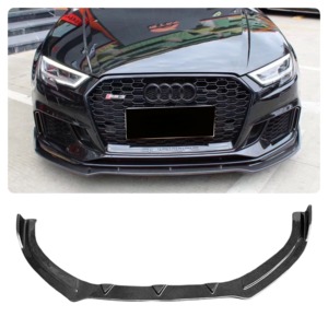 Lèvre avant en fibre de carbone véritable style <span class=keywords><strong>RS</strong></span> pour <span class=keywords><strong>Audi</strong></span> A3 S3 RS3 8V Sline berline 2017-2020 - Product Image 2