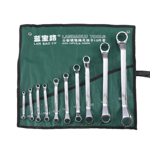 Double End Box Wrench Set Metric Hex 45 Steel Chrome Plated Industrial Grade Auto Repair Tool 10 Piece - Product Image 4