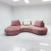 Ensemble de canapé modulaire moderne en velours, convertible, extensible, lavable, avec fonction couchage, en tissu doux, pour appartement, centre commercial, villa, haut de gamme