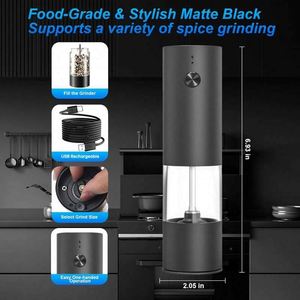 USB Rechargeable Electric <b>Pepper</b> <b>Grinders</b> Automatic Salt and <b>Pepper</b> Mill Set With Rechargeable Base - Product Image 6