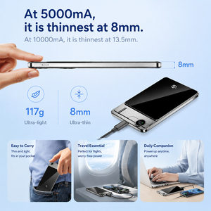 <span class=keywords><strong>Batterie</strong></span> <span class=keywords><strong>externe</strong></span> magnétique ultra-fine en alliage d'aluminium de 8 mm, 5000 mAh, charge rapide sans fil 15 W, charge rapide PD 20 W - Product Image 6
