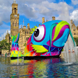 Lớn đầy màu sắc Inflatable cá bẩn thỉu <span class=keywords><strong>luker</strong></span> nghệ thuật đường phố cài đặt trang trí ngoài trời hiển thị tổ chức sự kiện khổng lồ Inflatable cá - Product Image 2